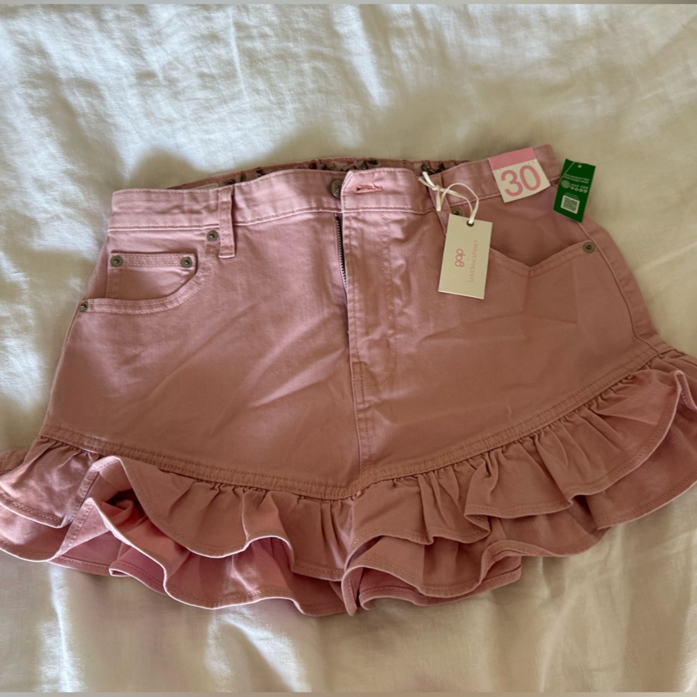 Gap x Love Shack Fancy collab pink jean skirt , never worn